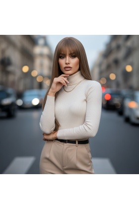 Düz Perçemli Uzun Fiber Sentetik Peruk - Bebek Kumralı