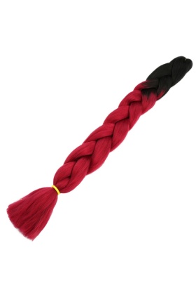 Afrika Örgülük Sentetik Ombreli Saç 100 Gr. - Siyah / Kızıl