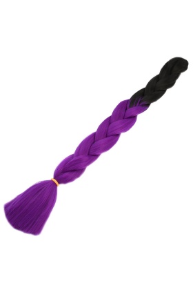 Afrika Örgülük Sentetik Ombreli Saç 100 Gr. - Siyah / Mor