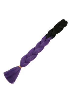 Afrika Örgülük Sentetik Ombreli Saç 100 Gr. - Siyah / Küllü Mor