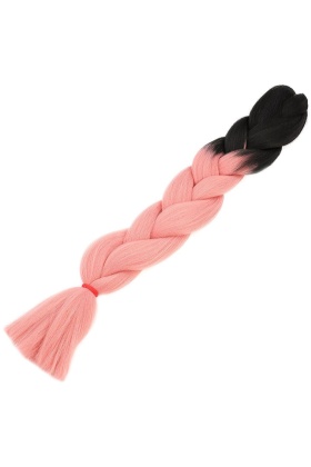 Afrika Örgülük Sentetik Ombreli Saç 100 Gr. - Siyah / Pudra Pembe