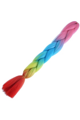 Afrika Örgülük Ombreli Sentetik Saç 100 Gr. - Pembe / Açık Mavi / Sarı / Kırmızı