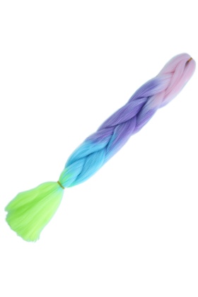 Afrika Örgülük Ombreli Sentetik Saç 100 Gr. - Şeker Pembe / Mor / Açık Mavi / Neon Sarı