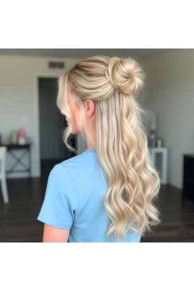 Fiber Sentetik Dalgalı Yarım Ay + 2 Yan Çıt Çıt - Balköpüğü Platin Röfleli