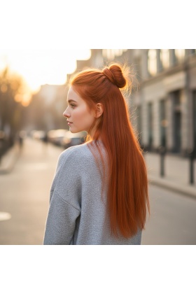 Fiber Sentetik Düz Yarım Ay + 2 Yan Çıt Çıt - Bakır