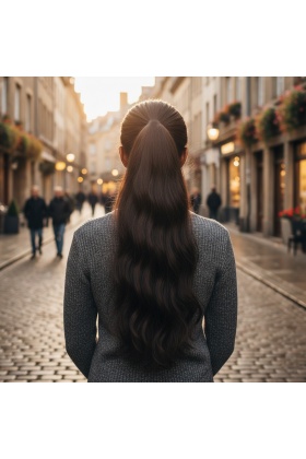 Tokalı Dalgalı At Kuyruğu - Koyu Kahve