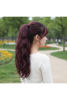 Bağlamalı Dalgalı At Kuyruğu - Koyu Kızıl