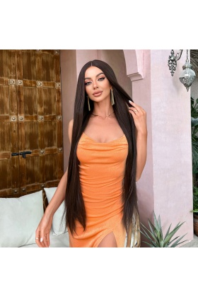 Kumral Ekstra Uzun Boy Tül Peruk