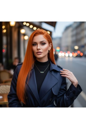 Gerçek Front Lace Tül Peruk - Düz - Canlı Bakır 70-75cm