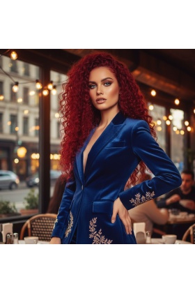 Gerçek Front Lace Tül Peruk - Derin Dalgalı - Kızıl 70-75cm