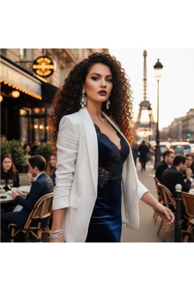 Gerçek Front Lace Tül Peruk - Derin Dalgalı - Doğal 70-75cm