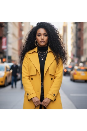 Gerçek Front Lace Tül Peruk - Kabarık Afro - Doğal 65-70cm