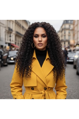 Gerçek Front Lace Tül Peruk - Su Dalgası - Doğal 60-65cm