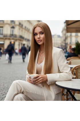 Düz Front Lace Gerçek Tül Peruk - Balköpüğü - 70-75cm