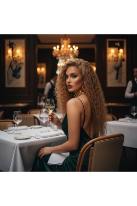 Afro Dalga Front Lace Gerçek Tül Peruk - Sıcak Karamel - 70-75cm