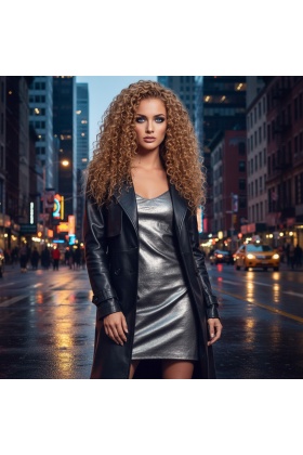 Afro Dalga Front Lace Gerçek Tül Peruk - Sıcak Karamel - 60-65cm