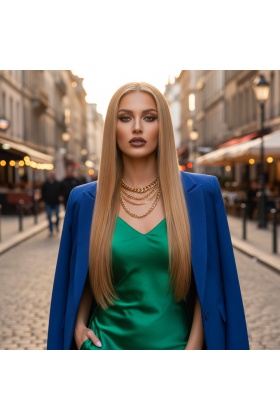 Düz Front Lace Gerçek Tül Peruk - Balköpüğü - 60-65cm