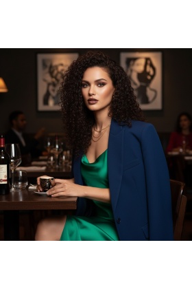 Afro Dalga Front Lace Gerçek Tül Peruk - Koyu Kahve - 60-65cm