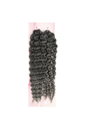 Nice Bulk Afro Su Dalgası Saç - Siyah / Gri Ombreli