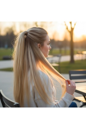 Fiber Sentetik Düz 8 Parça Çıt Çıt - Balköpüğü Beyaz Platin Röfleli