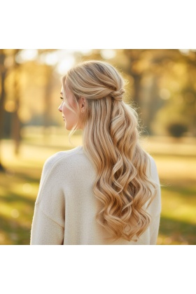 Fiber Sentetik Dalgalı 8 Parça Çıt Çıt - Balköpüğü Beyaz Platin Röfleli