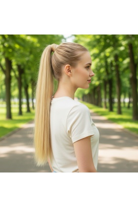 Bağlamalı Düz At Kuyruğu - Balköpüğü Beyaz Platin Röfleli