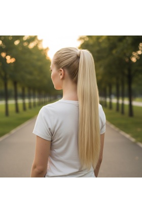 Bağlamalı Düz At Kuyruğu - Kumral Beyaz Platin Röfleli