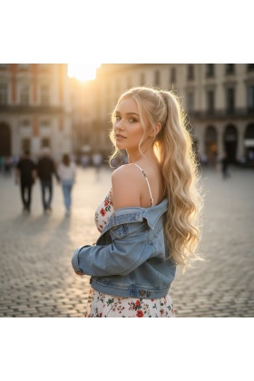 Bağlamalı Dalgalı At Kuyruğu - Kumral Beyaz Platin Röfleli