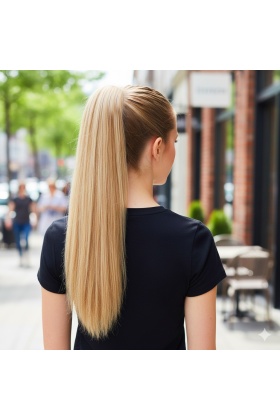 Tokalı Düz At Kuyruğu - Karamel Platin Röfleli