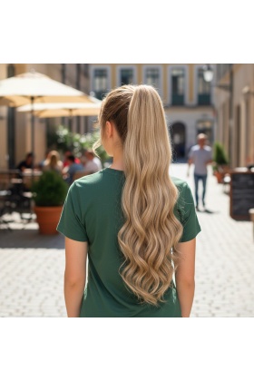 Tokalı Dalgalı At Kuyruğu - Karamel Platin Röfleli