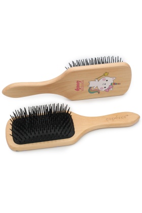 Ahşap, Topuzsuz ve Baskılı Saç Açma Fırçası - JT8586-05