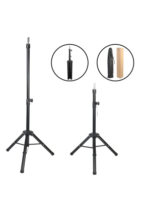 Kuaför Eğitim Mankeni İçin Metal Tripod - Siyah + Taşıma Çantası