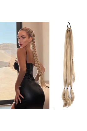 Üçlü Örgü Tokalı At Kuyruğu - Balköpüğü