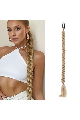 İkili Örgü Lastik Tokalı At Kuyruğu - Balköpüğü