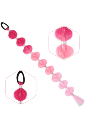 Örgülü Simli Aksesuarlı Lastikli At Kuyruğu - ACM10