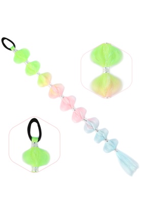 Örgülü Simli Aksesuarlı Lastikli At Kuyruğu - ACM27