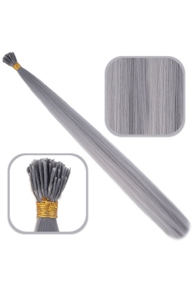 Fiber Sentetik Boncuk Kaynaklık Renkli Saç - Koyu Gri - 100 Adet