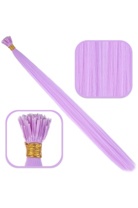 Fiber Sentetik Boncuk Kaynaklık Renkli Saç - Lila - 100 Adet