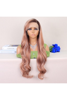 Kumral Beyaz Platin Röfleli Uzun Dalgalı Tül Peruk