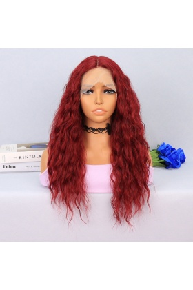 Kabarık Dalgalı Kızıl Tül Peruk