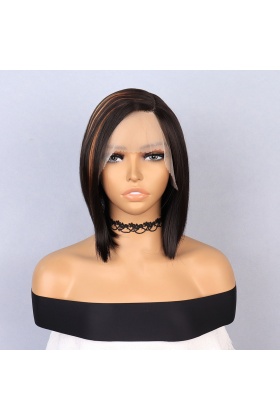 Kahverengi Kısa Balköpüğü Işıltılı Yan Tül Peruk