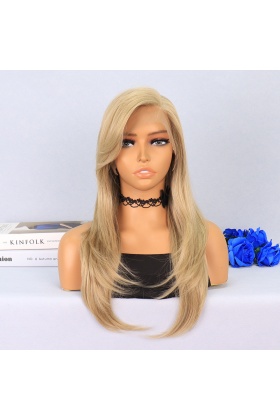 Katlı Kesim Balköpüğü Platin Röfleli Yan Tül Peruk