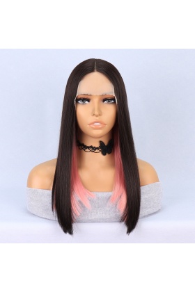 Kahverengi Pembe Işıltılı Tül Peruk