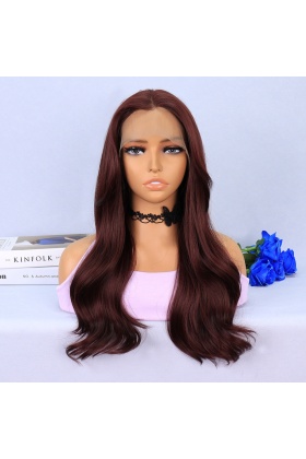 Kızıl Kahve Hafif Dalgalı Tül Peruk