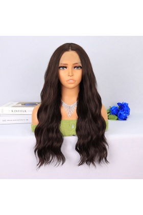 Koyu Kahverengi Dalgalı Tül Peruk