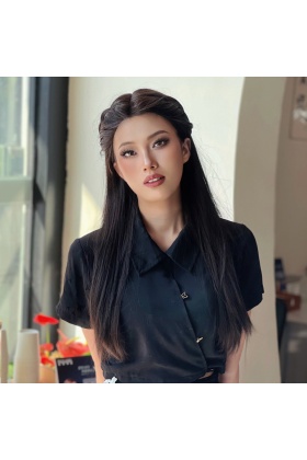 Sıcak Kahverengi Düz Tül Peruk