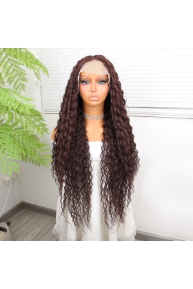 Afro Dalga Çikolata Kahve Fiber Sentetik Tül Peruk