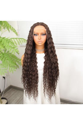 Afro Dalga Kumral Fiber Sentetik Tül Peruk