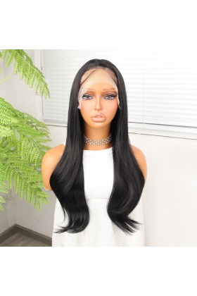 Siyah Fiber Sentetik Hafif Dalgalı Tül Peruk