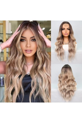 Kumral Platin Ombre Balköpüğü Röfleli Tül Peruk